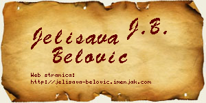 Jelisava Belović vizit kartica